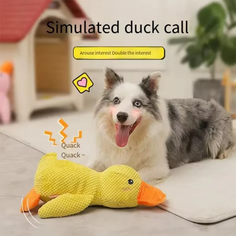 Dog Hug Plush Duck Toy