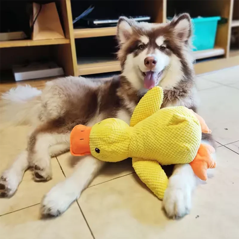 Dog Hug Plush Duck Toy