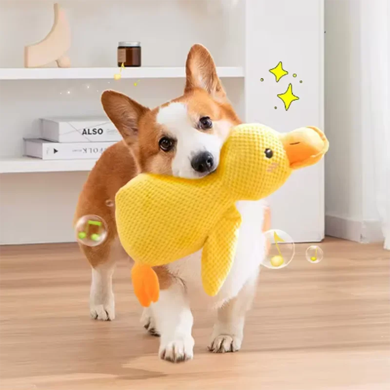 Dog Hug Plush Duck Toy
