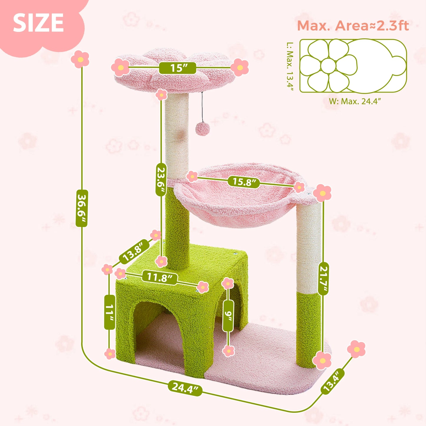 Flower Cat Tree with Hammock