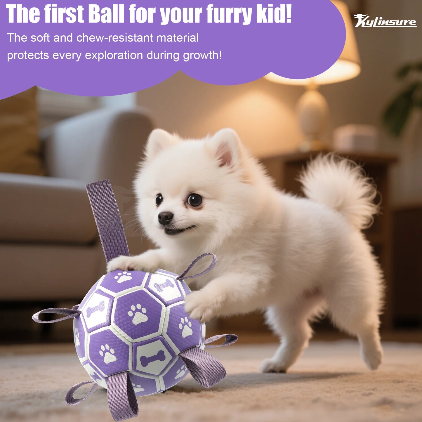 Dog Soccer Ball Toy With Straps