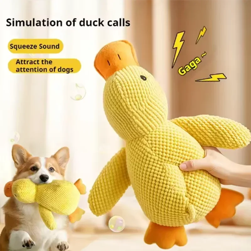 Dog Hug Plush Duck Toy