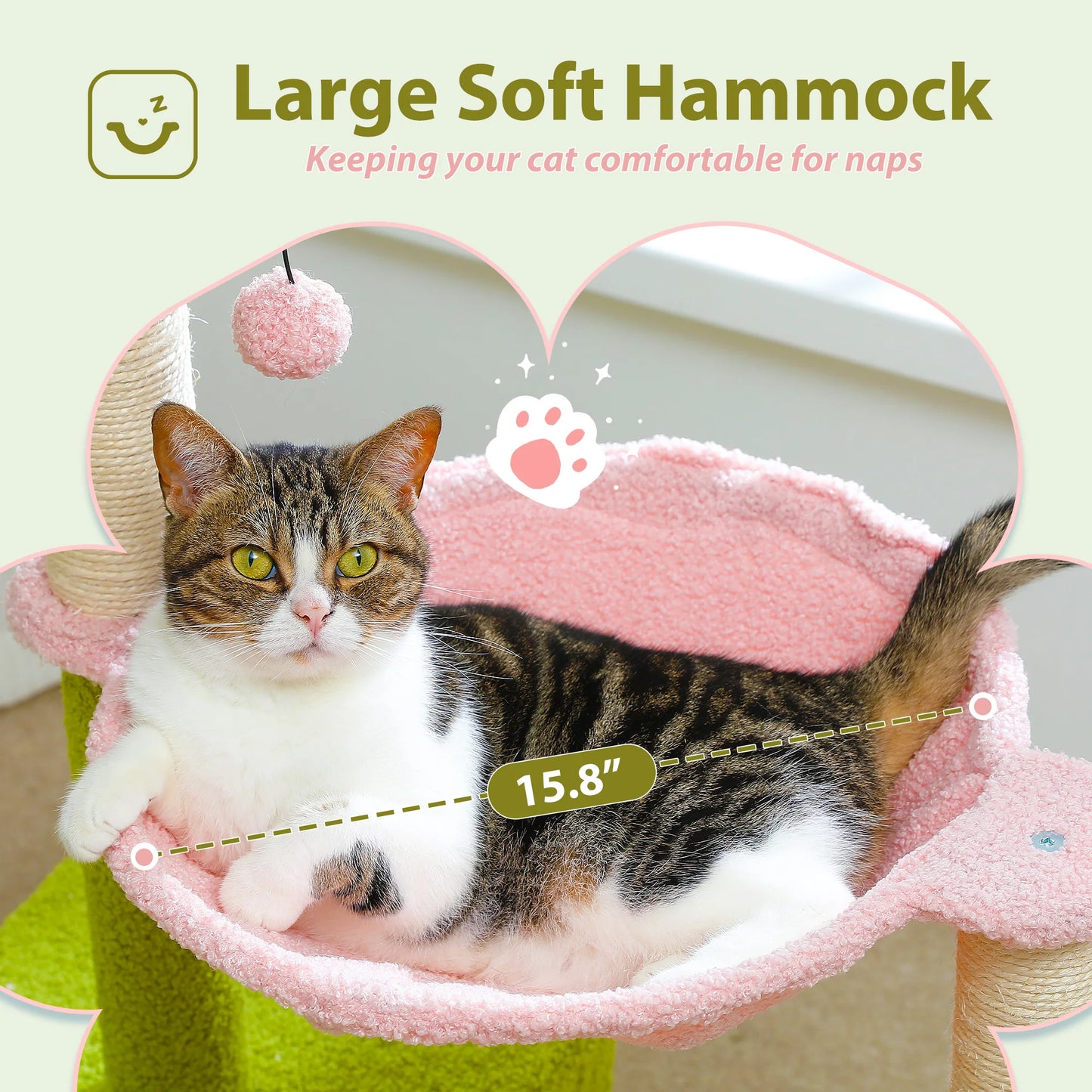 Flower Cat Tree with Hammock