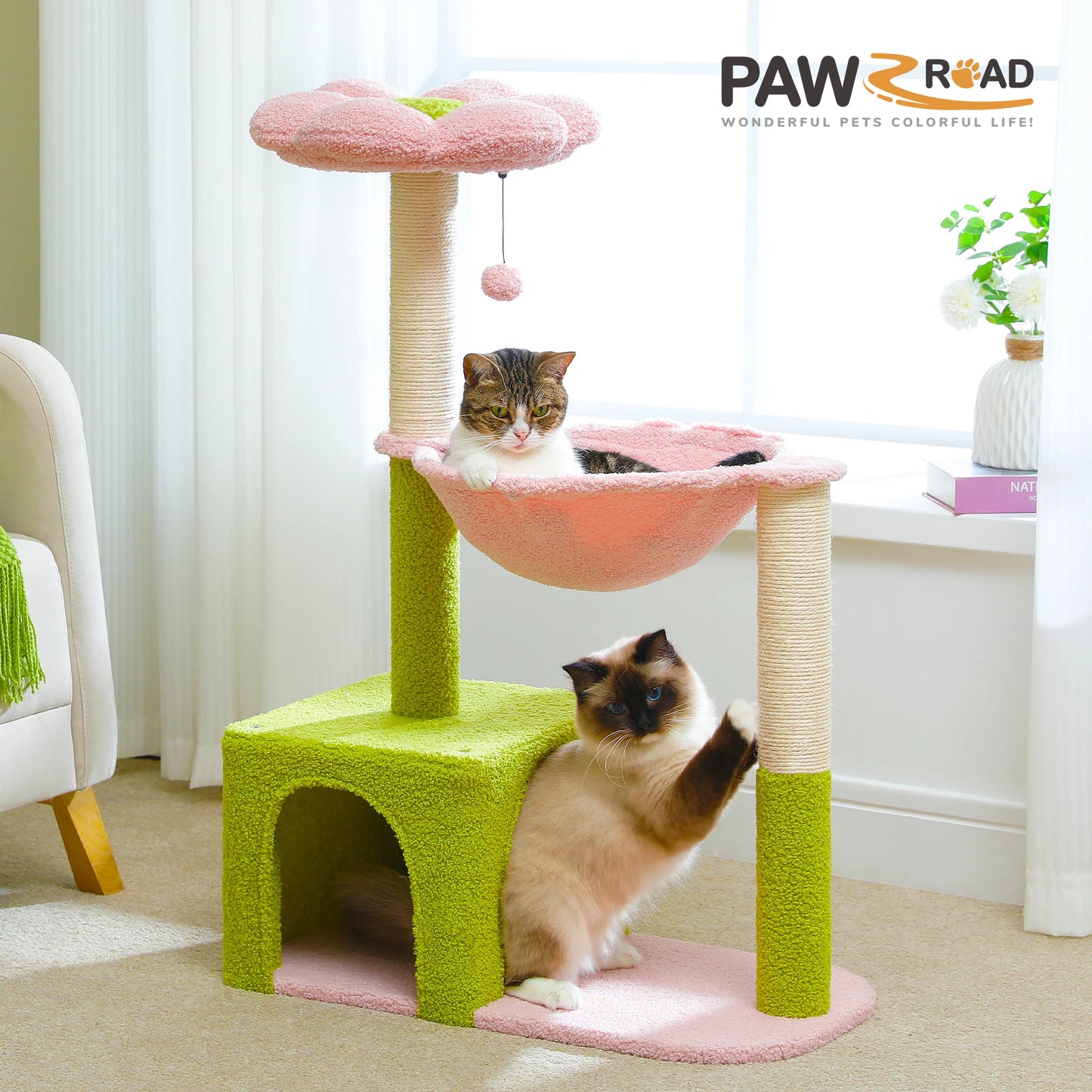 Flower Cat Tree with Hammock